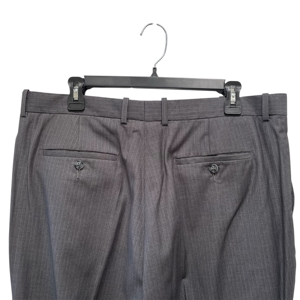 PERRY ELLIS Classic Fit Charcoal Gray Blue Pinstripe Suit 42 Regular 36x30 - Picture 5 of 13